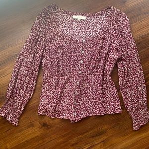 LOFT Button Up Floral Blouse
